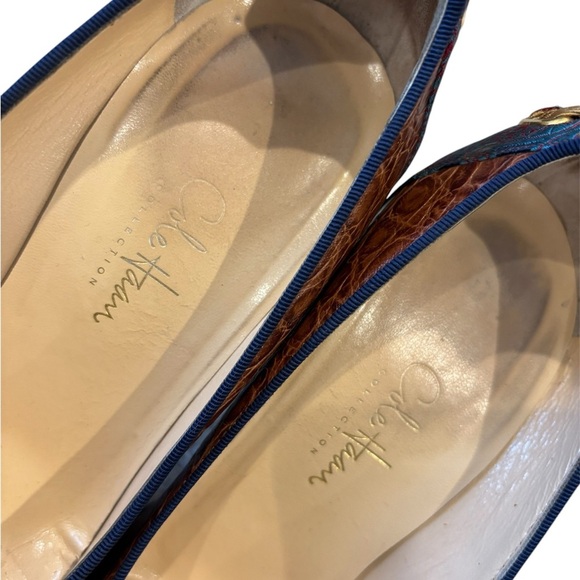 Cole Haan Collection Angelica Croc Print Leather Paisley Bow Pumps Size 7.5 - Picture 6 of 9